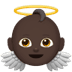 👼🏿 baby angel: dark skin tone display on Apple